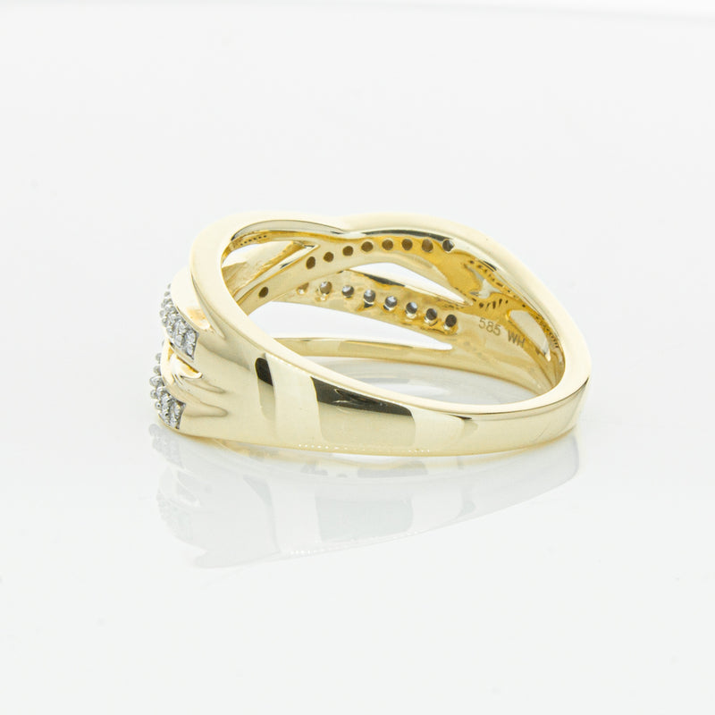 14ct Yellow Gold Diamond Nevaeh Band-Ring-Walker & Hall