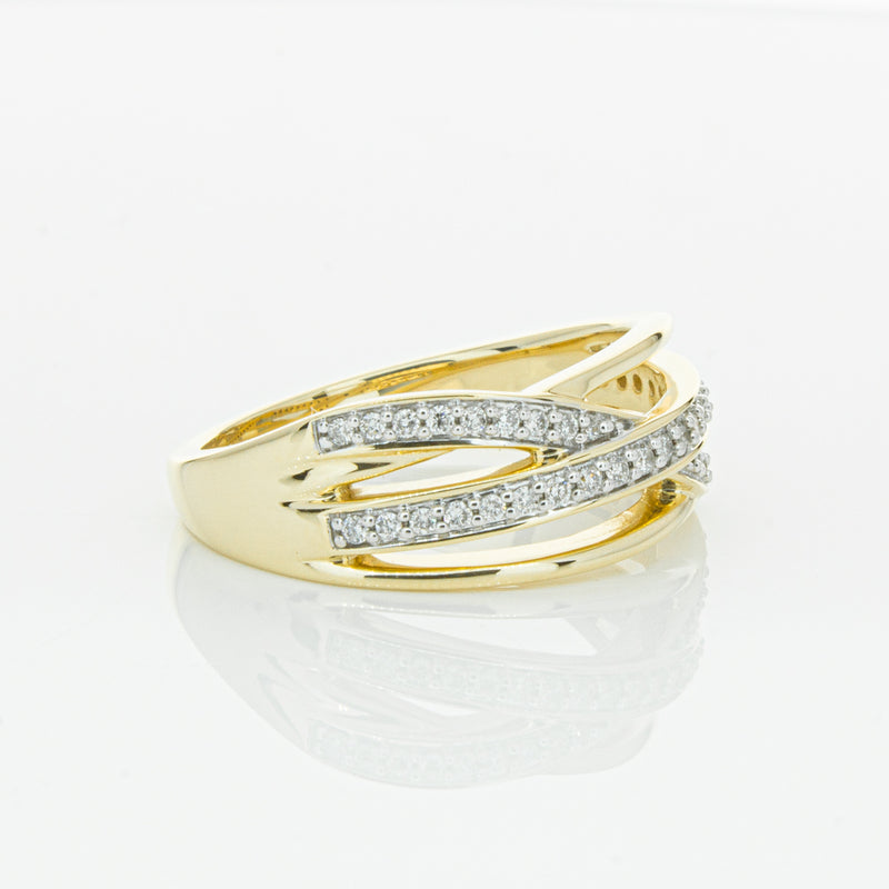 14ct Yellow Gold Diamond Nevaeh Band-Ring-Walker & Hall