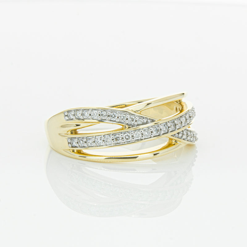 14ct Yellow Gold Diamond Nevaeh Band-Ring-Walker & Hall