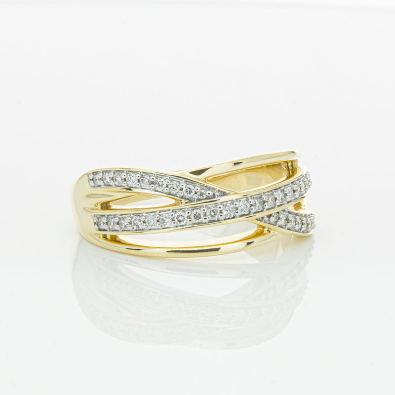 14ct Yellow Gold Diamond Nevaeh Band-Ring-Walker & Hall