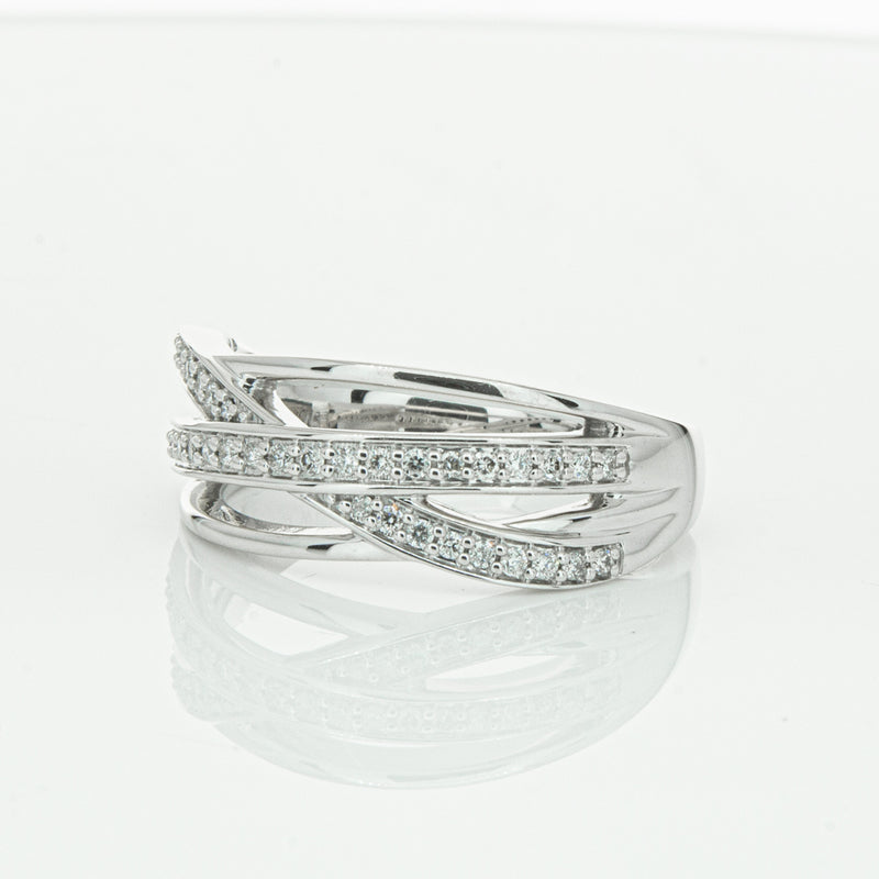 14ct White Gold Diamond Nevaeh Band-Ring-Walker & Hall