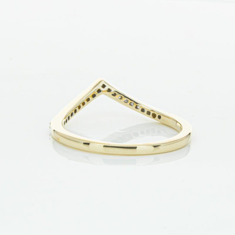 14ct Yellow Gold Diamond Chevron Band-Ring-Walker & Hall