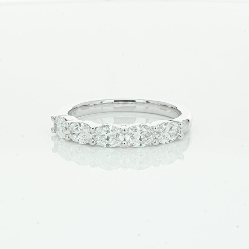 18ct White Gold 1.02ct Oval Cut Diamond Panorama Ring-Ring-Walker & Hall
