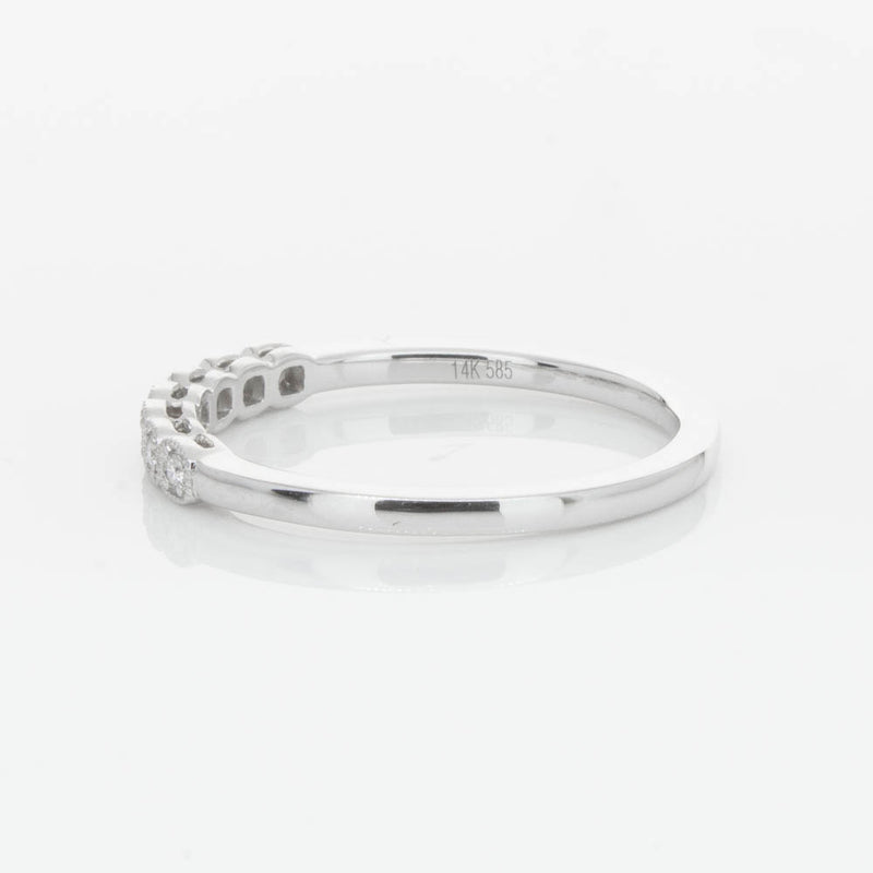 14ct White Gold Diamond Cushla Band-Ring-Walker & Hall