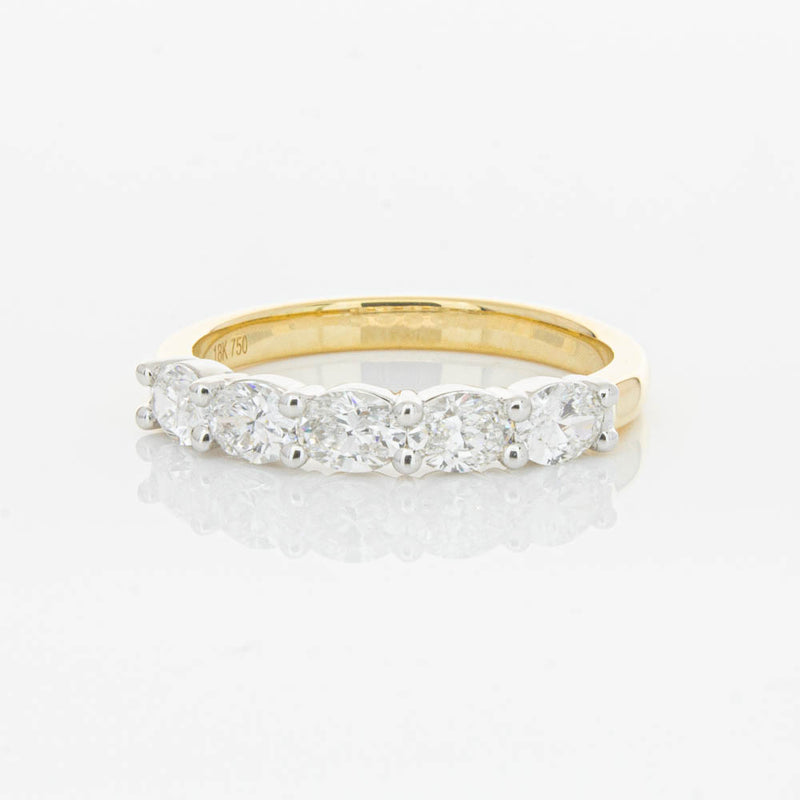 18ct Yellow Gold 1.01ct Oval Cut Diamond Panorama Ring-Ring-Walker & Hall