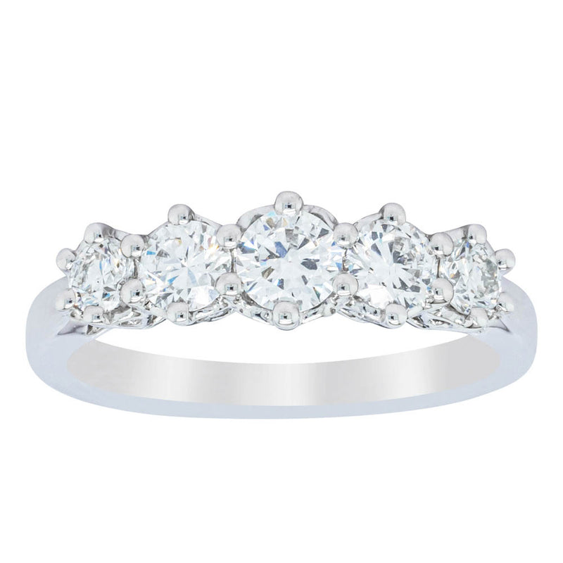 18ct White Gold Diamond Monarch Ring-Ring-Walker & Hall
