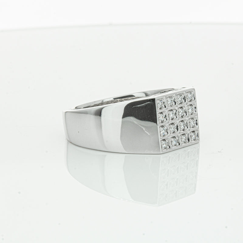 14ct White Gold .15ct Diamond Cluster Ring-Ring-Walker & Hall