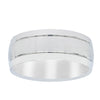 9ct White Gold Sanded & Polished 8mm Band-Ring-Walker & Hall