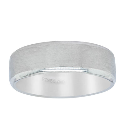 Platinum 6.75mm Bevelled Edge Band-Ring-Walker & Hall