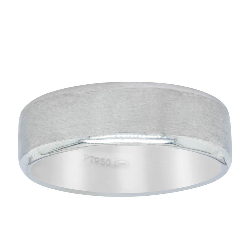 Platinum 6.75mm Bevelled Edge Band-Ring-Walker & Hall