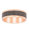 9ct Rose Gold & Black Zirconium 7mm Ring-Ring-Walker & Hall
