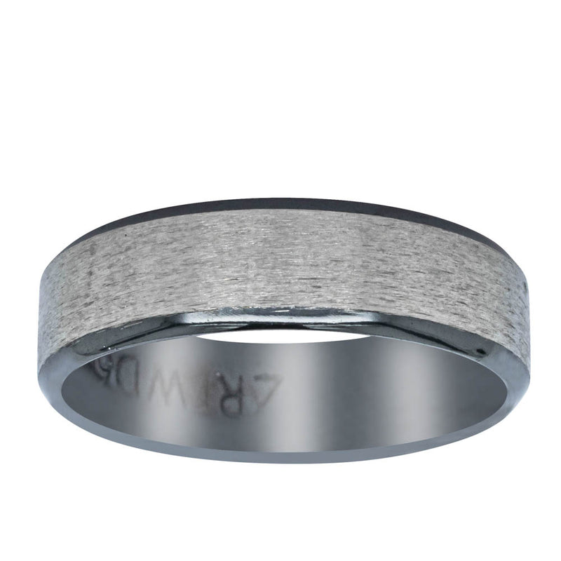 Black Zirconium Sanded Finished Ring-Ring-Walker & Hall