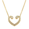 18ct Yellow Gold Diamond Koru Heart Pendant-Necklace-Walker & Hall