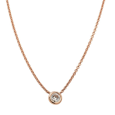 18ct Rose Gold .18ct Diamond Natalia Pendant-Necklace-Walker & Hall