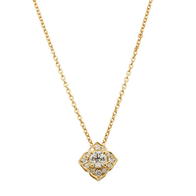 18ct Yellow Gold .24ct Diamond Paramount Pendant-Necklace-Walker & Hall