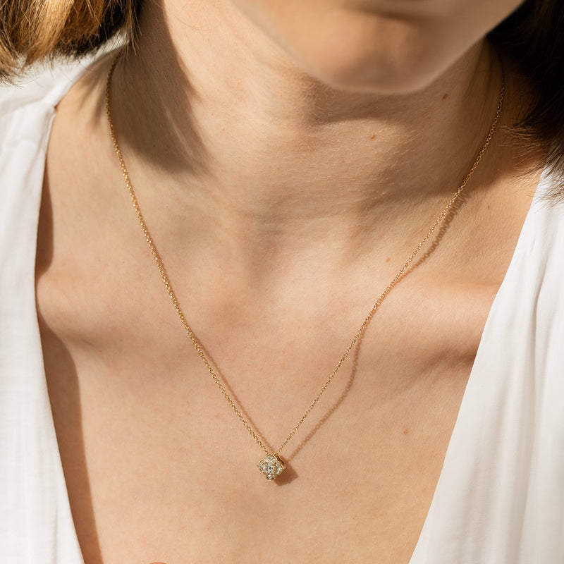 18ct Yellow Gold .24ct Diamond Paramount Pendant-Necklace-Walker & Hall
