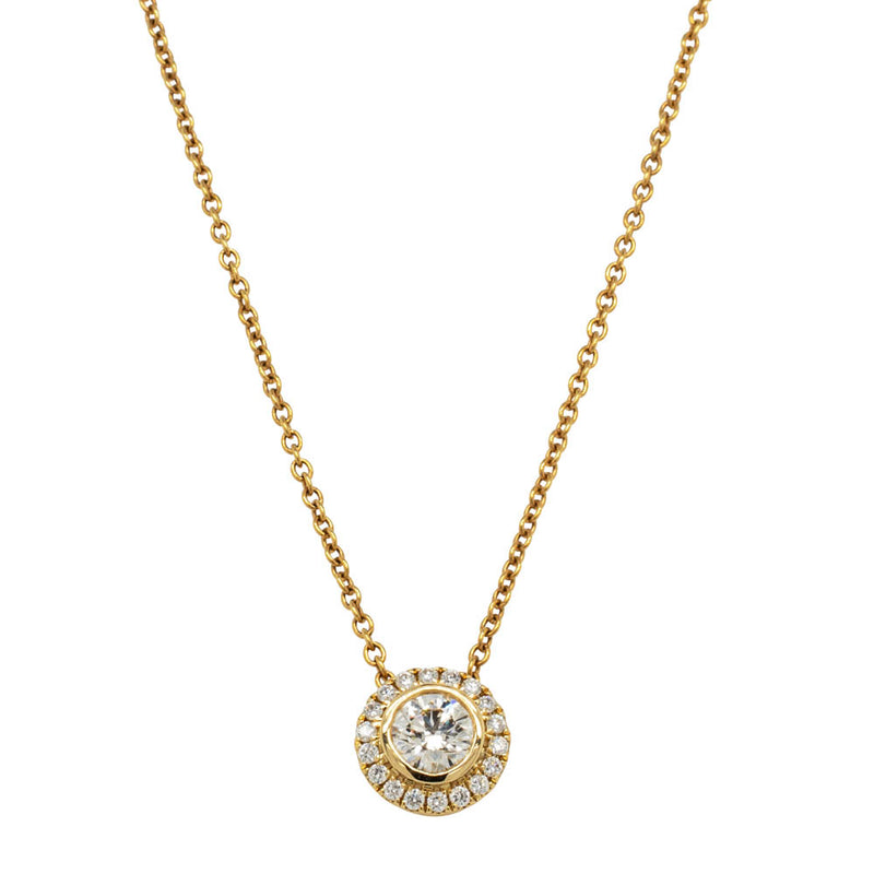 18ct Yellow Gold .31ct Diamond Isla Pendant-Necklace-Walker & Hall
