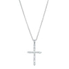 18ct White Gold Diamond Cross Pendant-Necklace-Walker & Hall