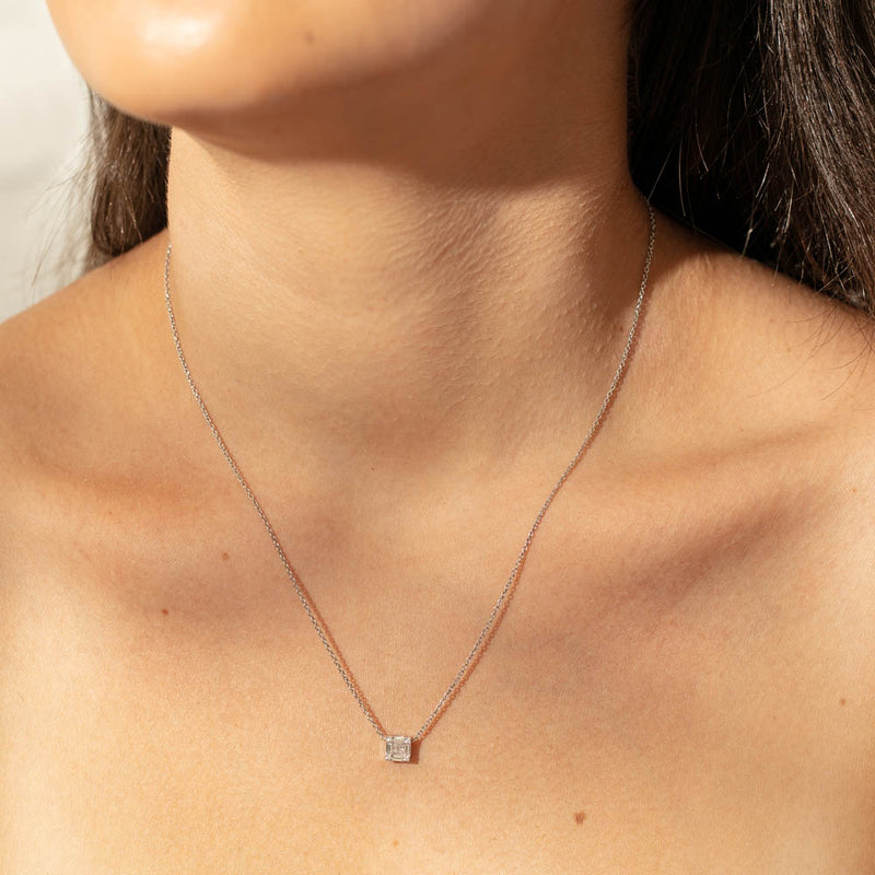 18ct White Gold Diamond Quattro Pendant-Necklace-Walker & Hall