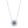 18ct White Gold 1.74ct Black Diamond Halo Pendant-Necklace-Walker & Hall