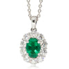 18ct White Gold .87ct Emerald & Diamond Necklace-Necklace-Walker & Hall