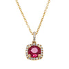 18ct Yellow Gold .96ct Ruby & Diamond Peony Pendant-Necklace-Walker & Hall