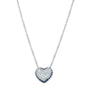 18ct White Gold Sapphire & Diamond Corazon Pendant-Necklace-Walker & Hall