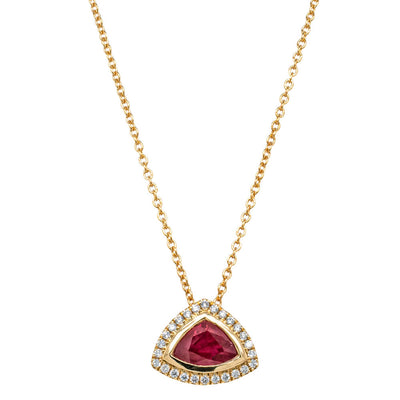 18ct Yellow Gold 1.50ct Ruby & Diamond Isla Pendant-Necklace-Walker & Hall
