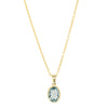 9ct Yellow Gold Blue Topaz Sandalwood Pendant-Necklace-Walker & Hall