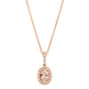18ct Rose Gold Morganite & Diamond Mini Sierra Pendant-Necklace-Walker & Hall