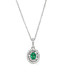18ct White Gold .34ct Emerald & Diamond Pendant-Necklace-Walker & Hall