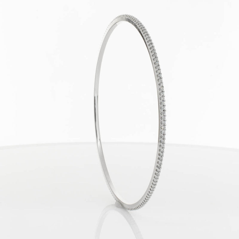 18ct White Gold 1.05ct Diamond Eternity Bangle-Bracelet-Walker & Hall