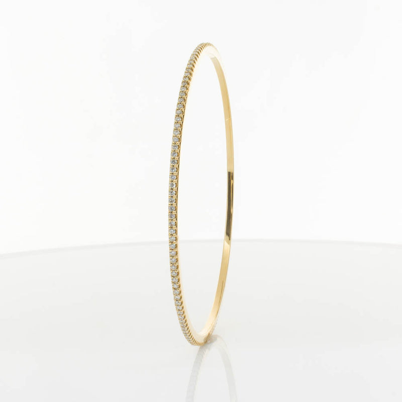 18ct Yellow Gold 1.03ct Diamond Eternity Bangle-Bracelet-Walker & Hall