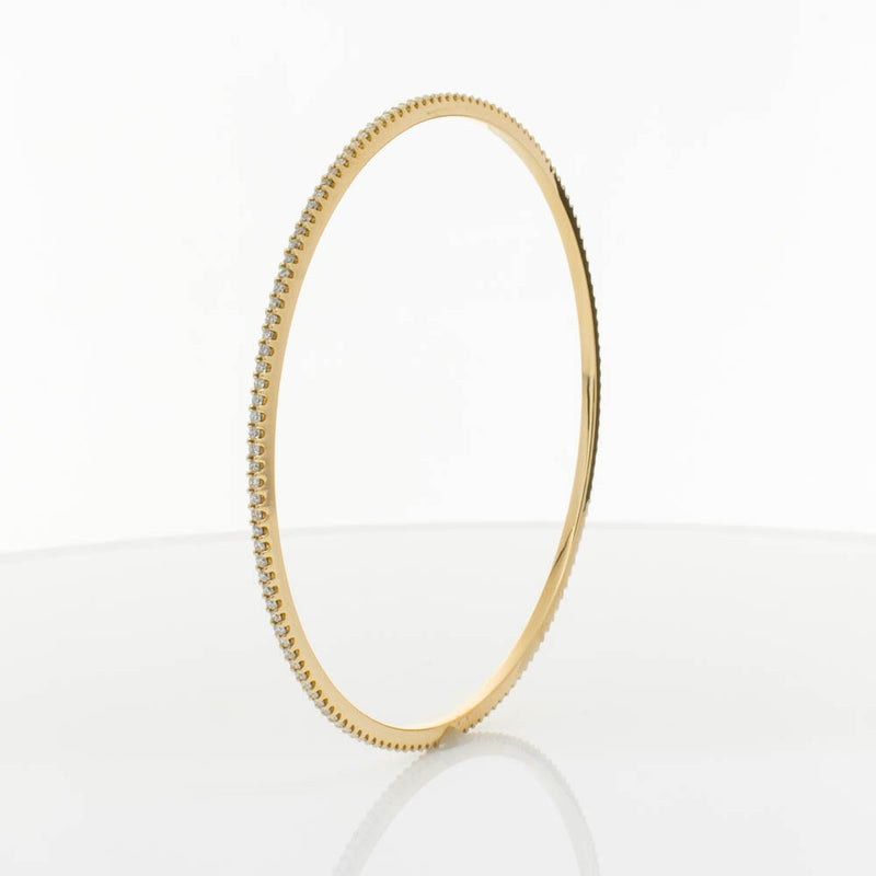 18ct Yellow Gold 1.03ct Diamond Eternity Bangle-Bracelet-Walker & Hall