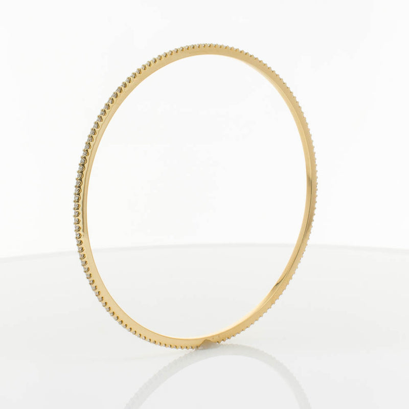 18ct Yellow Gold 1.03ct Diamond Eternity Bangle-Bracelet-Walker & Hall