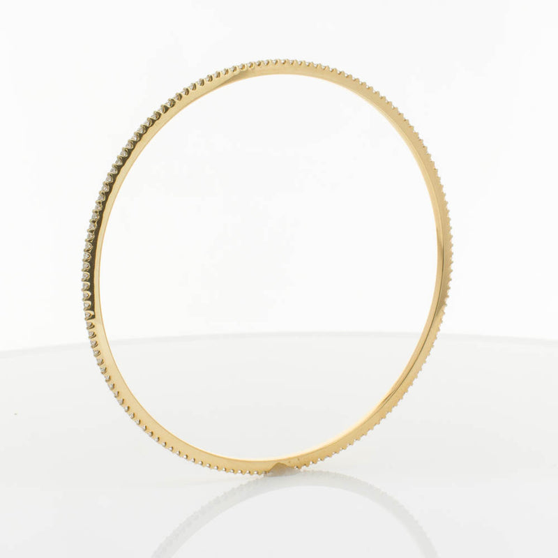 18ct Yellow Gold 1.03ct Diamond Eternity Bangle-Bracelet-Walker & Hall