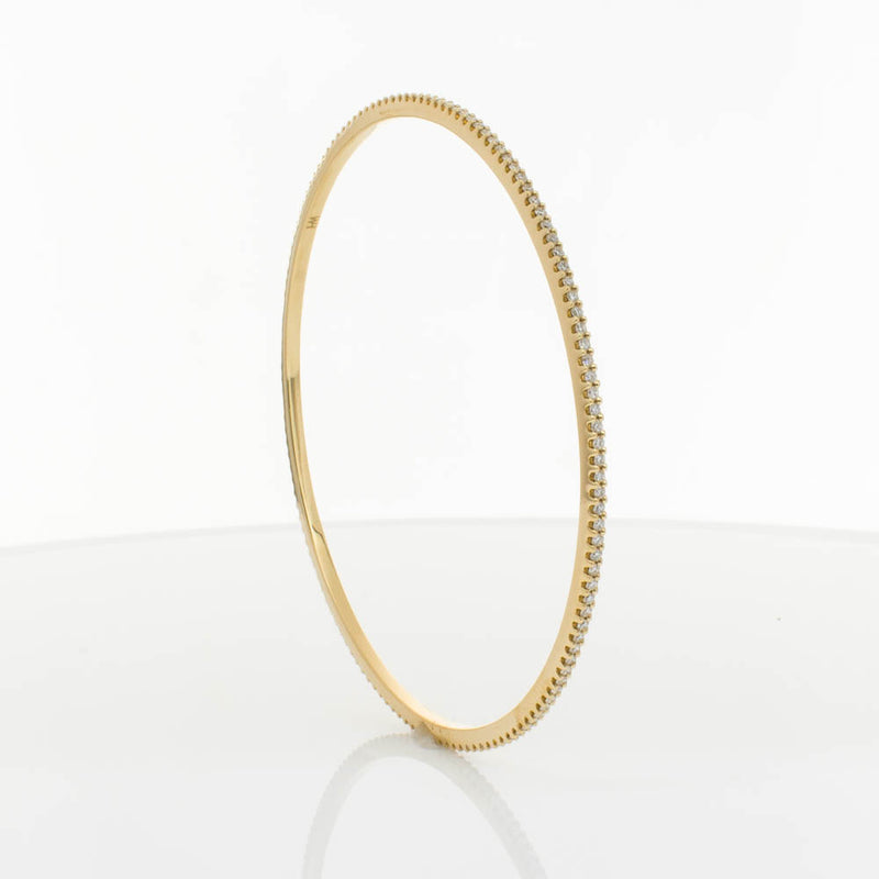 18ct Yellow Gold 1.03ct Diamond Eternity Bangle-Bracelet-Walker & Hall