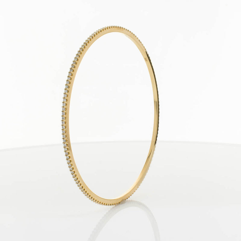 18ct Yellow Gold 1.03ct Diamond Eternity Bangle-Bracelet-Walker & Hall