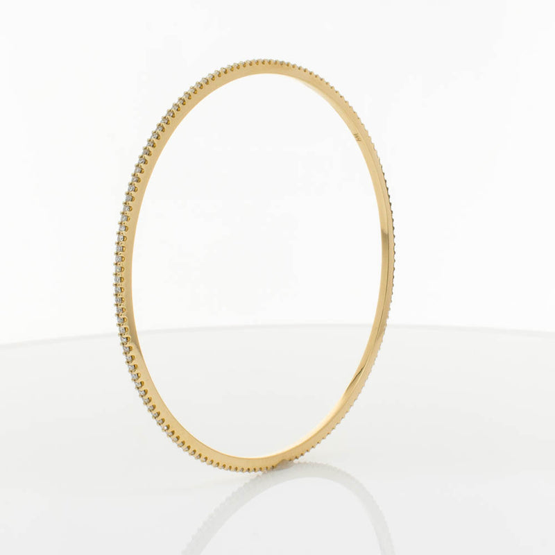 18ct Yellow Gold 1.03ct Diamond Eternity Bangle-Bracelet-Walker & Hall
