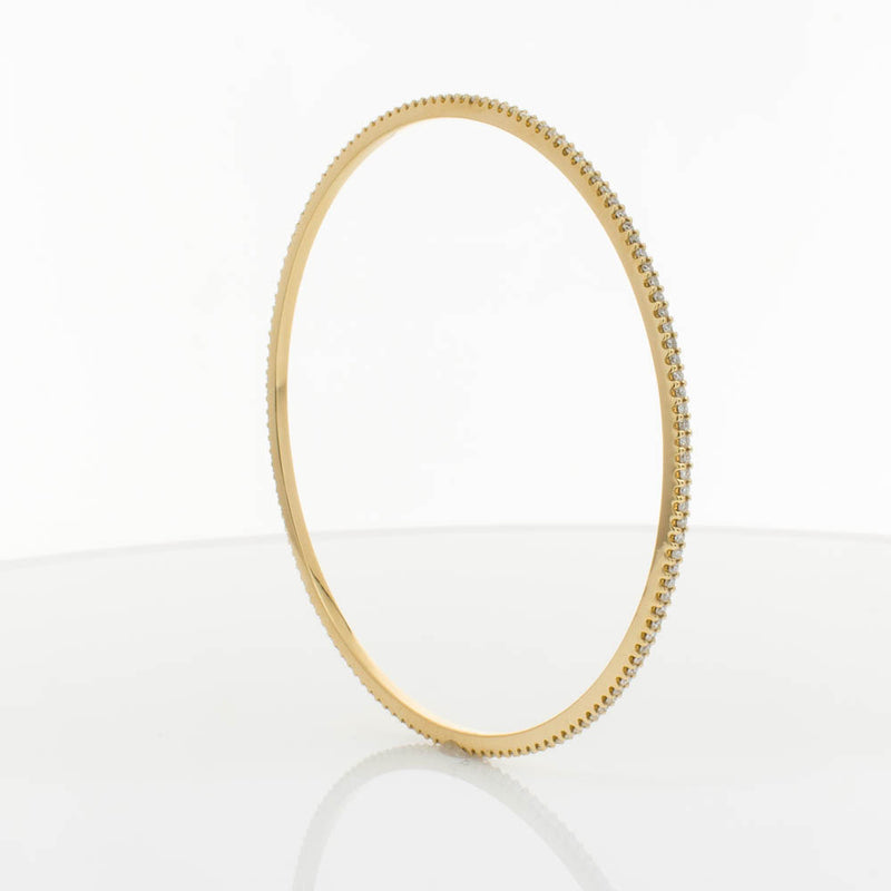 18ct Yellow Gold 1.03ct Diamond Eternity Bangle-Bracelet-Walker & Hall