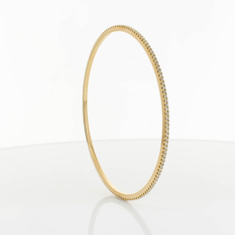 18ct Yellow Gold 1.03ct Diamond Eternity Bangle-Bracelet-Walker & Hall