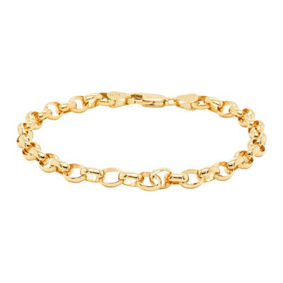 9ct Yellow Gold Oval Belcher Bracelet-Bracelet-Walker & Hall