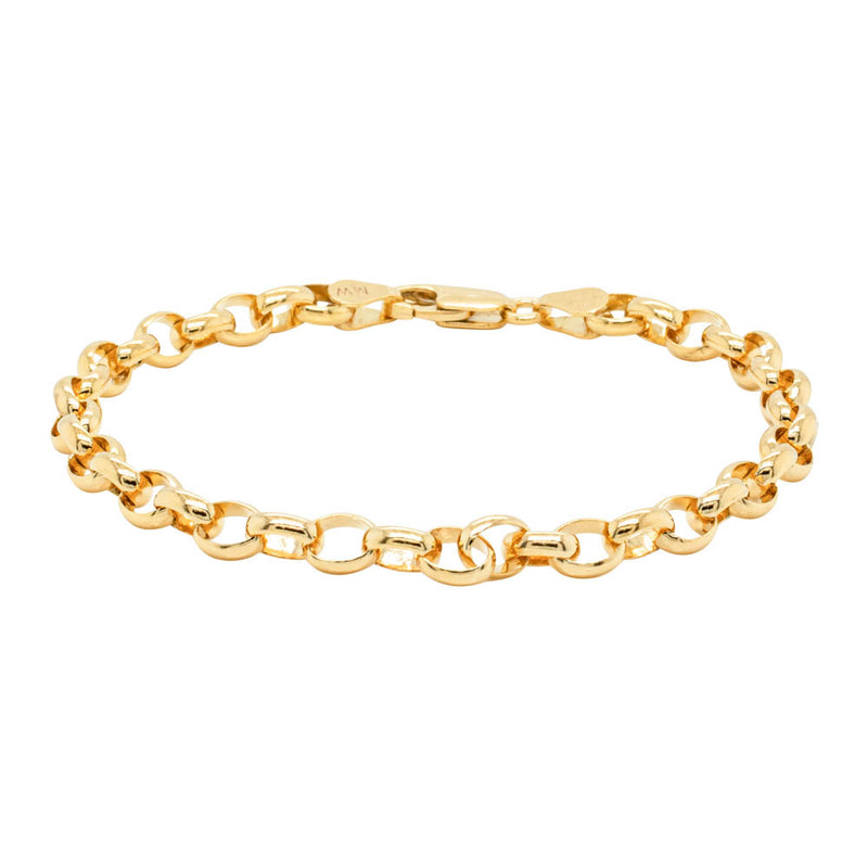 9ct Yellow Gold Oval Belcher Bracelet-Bracelet-Walker & Hall