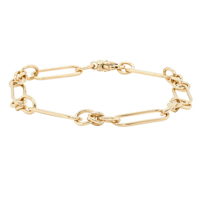 9ct Yellow Gold Paperclip Link Bracelet-Bracelet-Walker & Hall