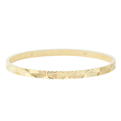 9ct Yellow Gold Reflections Bangle-Bracelet-Walker & Hall