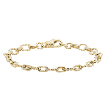 9ct Yellow Gold Twisted Belcher Bracelet-Bracelet-Walker & Hall