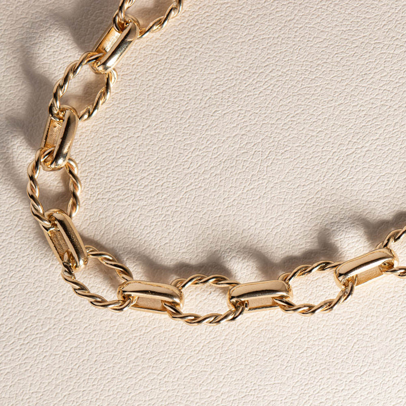 9ct Yellow Gold Twisted Belcher Bracelet-Bracelet-Walker & Hall