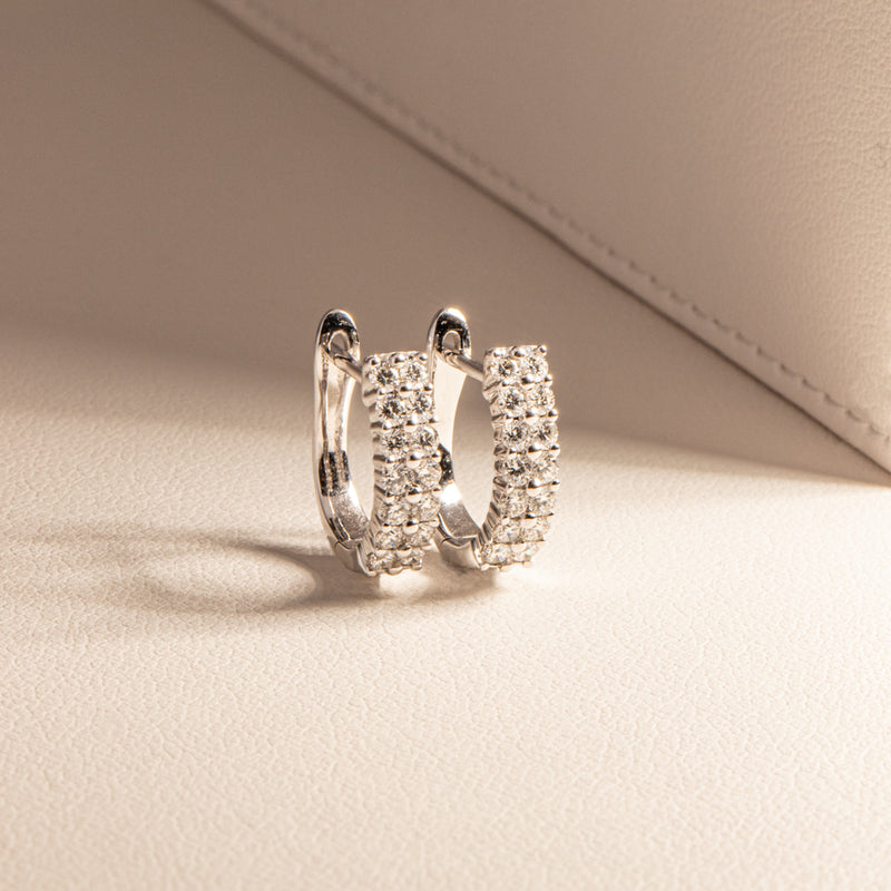 18ct White Gold .50ct Diamond Apollo Earrings-Earrings-Walker & Hall