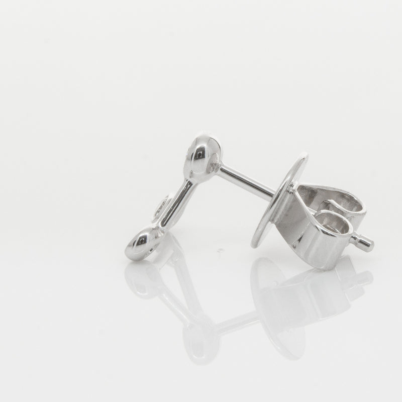 18ct White Gold & Diamond Single Water Element Earring-Earrings-Walker & Hall