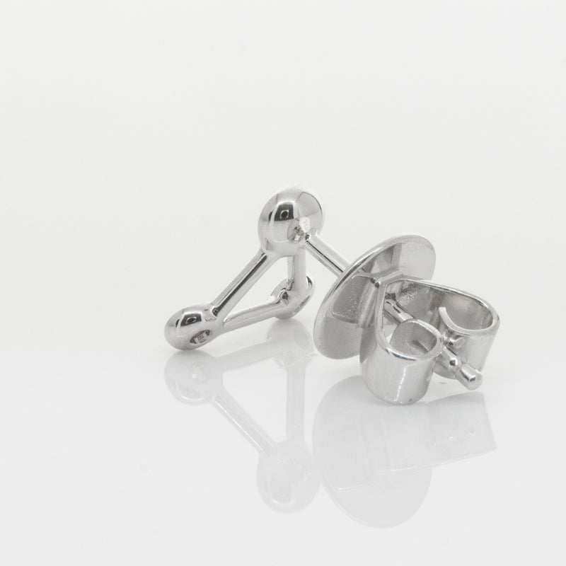 18ct White Gold & Diamond Single Water Element Earring-Earrings-Walker & Hall